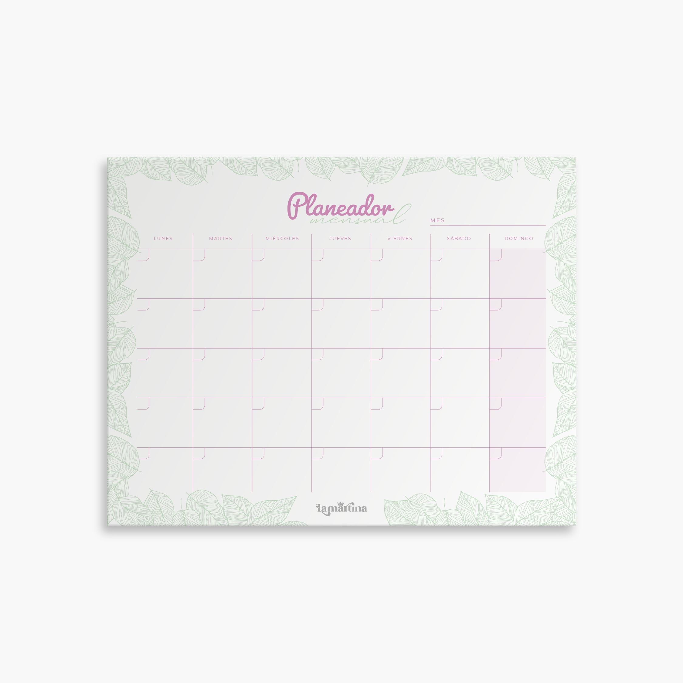 PLANEADOR MENSUAL SIN FECHAS - HOJAS