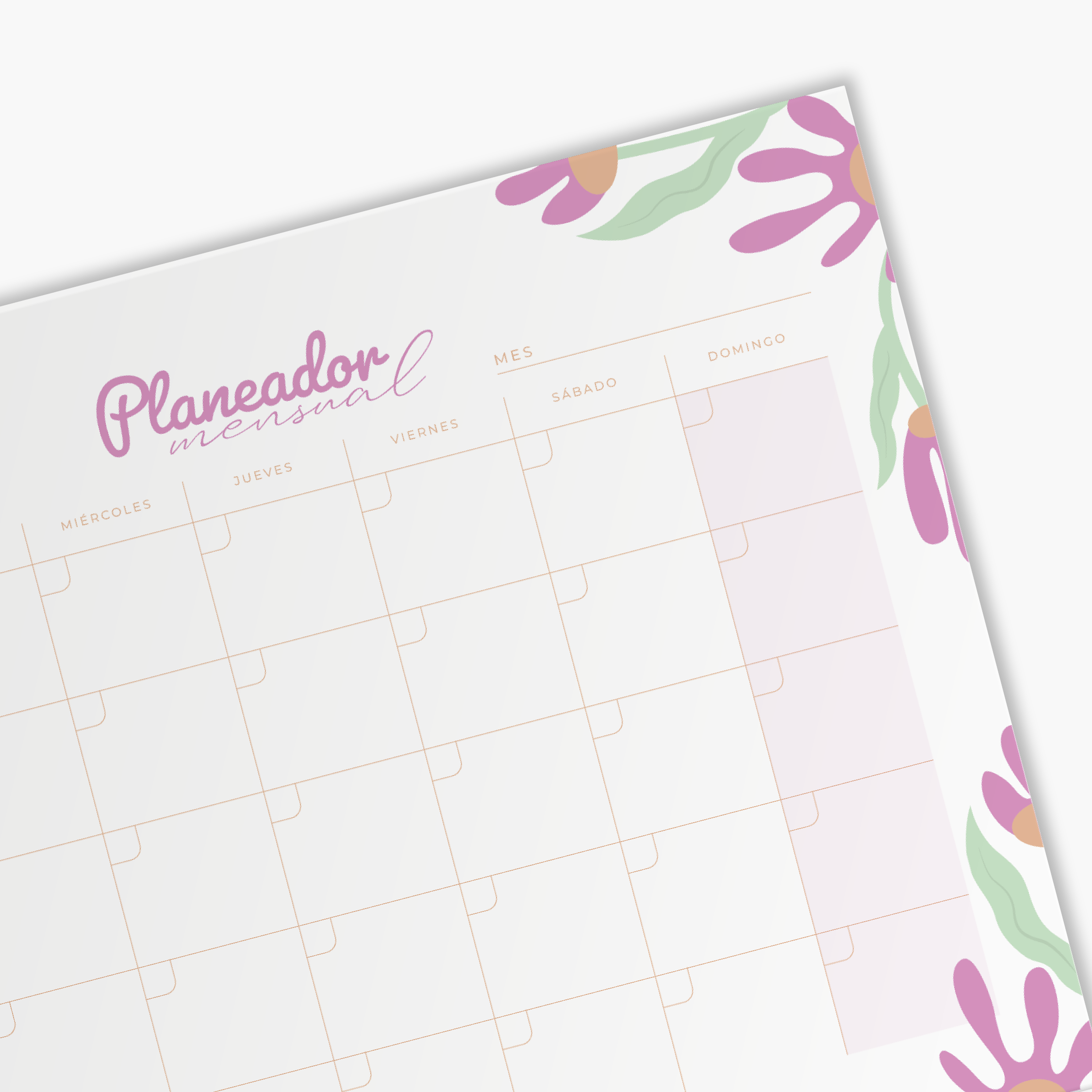 PLANEADOR MENSUAL SIN FECHA - FLORAL